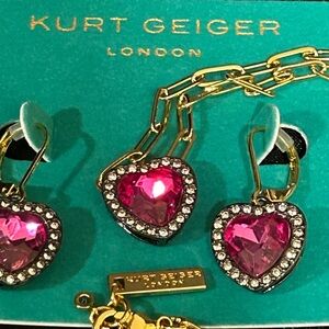 Kurt Geiger Pink Heart Jewelry Set NWT